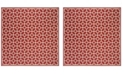 Safavieh Linden Red and Creme 6'7" x 6'7" Square Area Rug